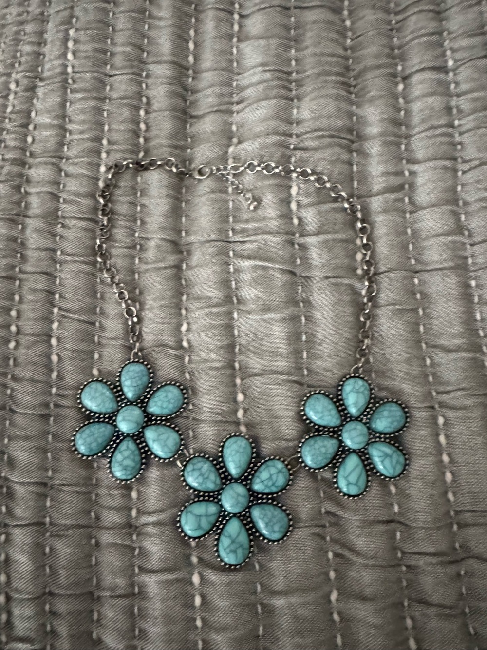 Blue Floral Statement Necklace